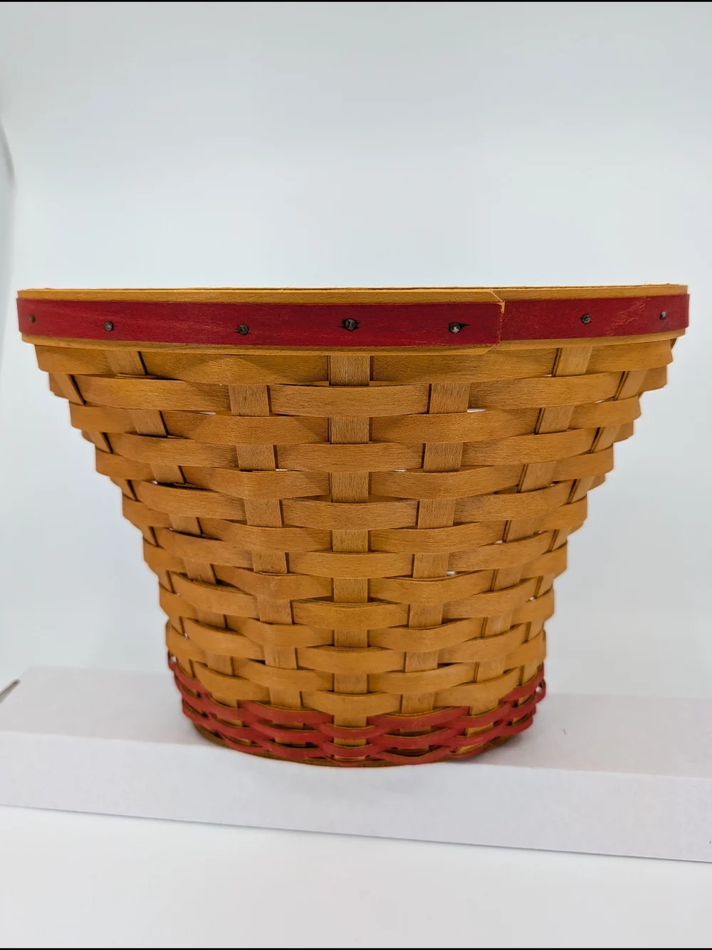 Longaberger 2002 May Series Geranium Basket Planter/Liner/2 Protectors/Tie-On